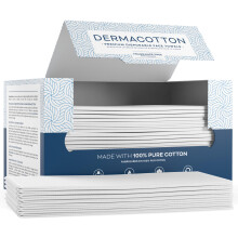Dermacotton værdipakke [80 disponible bomuldshåndklæder] 10x8 inches 100% bionedbrydelige ansigtshåndklæder - Super Soft Face Weipes Hypoallergen