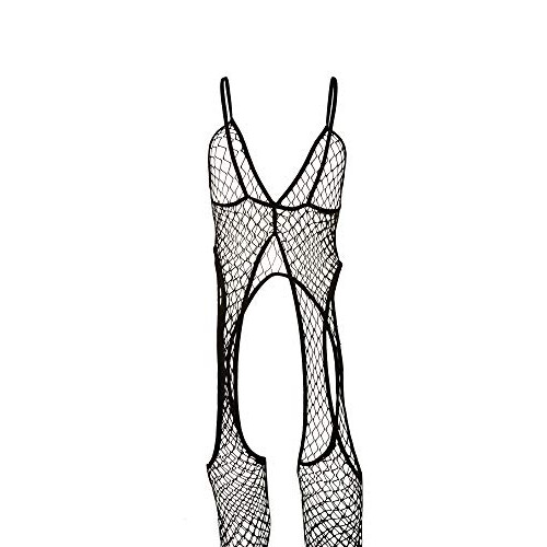 DIAMOND NET SUSPENDER BODYSTOC BLACK Q/S