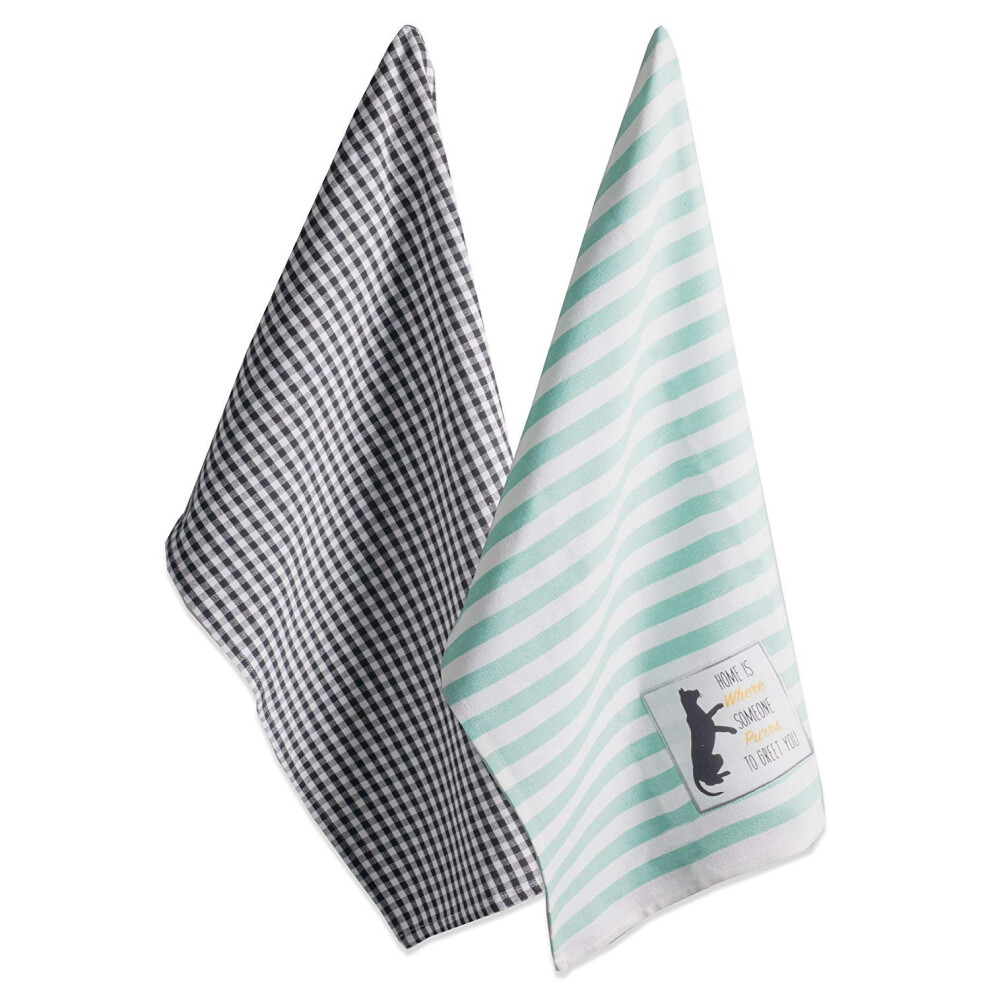 Ensemble de torchons absorbants DII Everyday Pets Kitchen Collection 18 x 28, motif chat, lot de 2