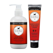 Dionis Hidratante Corporal de Leite de Cabra Laranja Sangue 8.5oz e Creme de Mão e Corpo 3.3oz