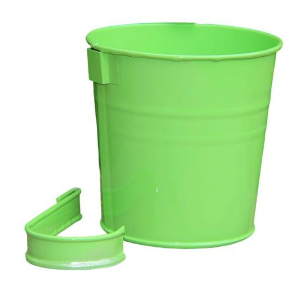 (green, One Size) Flower Basket Practical Sturdy Anti-deformed Bucket-shaped Pot with Removable Hook for Patio