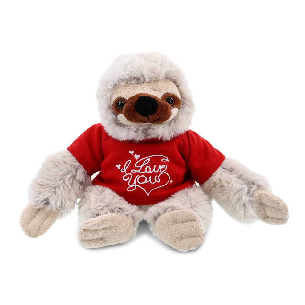 Dollibu I Love You Valentijn Pluche Luiaard - Schattig Zacht Knuffeldier Met Rood Hart Shirt Voor Valentijnsdag Verjaardagscadeau Jubileum Romant-image