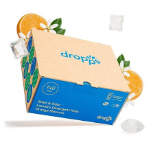 Dropps Βιολογικά Σαπούνια Πλυντηρίου Pods, Άρωμα Πορτοκαλιού (140 Τεμάχια) - Συμβατά με HE