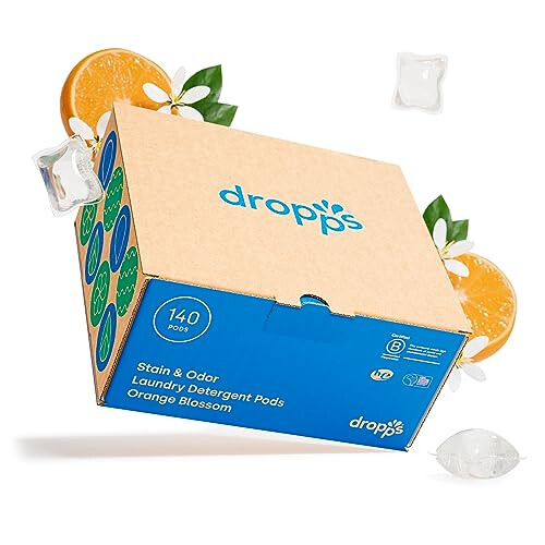 Dropps Βιολογικά Σαπούνια Πλυντηρίου Pods, Άρωμα Πορτοκαλιού (140 Τεμάχια) - Συμβατά με HE