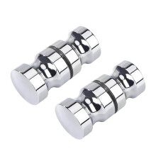 Nes Home Round Chrome Aluminium Shower Door Knob Handle Set Of 2