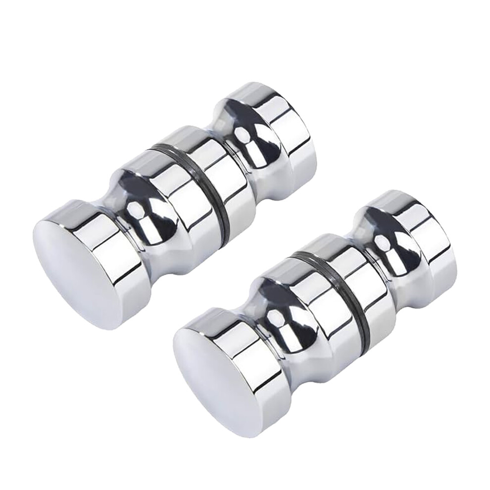 Nes Home Round Chrome Aluminium Shower Door Knob Handle Set Of 2