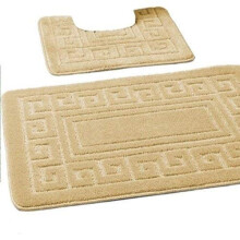 EDS 2 Piece Bath Mat New Greek Style Set Non-Slip Mocha 50 X 80