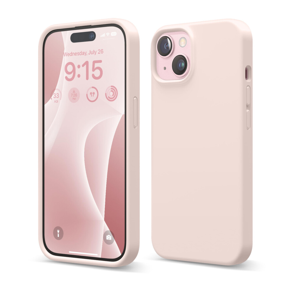 Elago Compatible With Iphone 15 Case Liquid Silicone Case Full Body Protective Cover Shockproof Slim Phone Case Anti-Scratch Soft Microfiber Lini 8809919814553