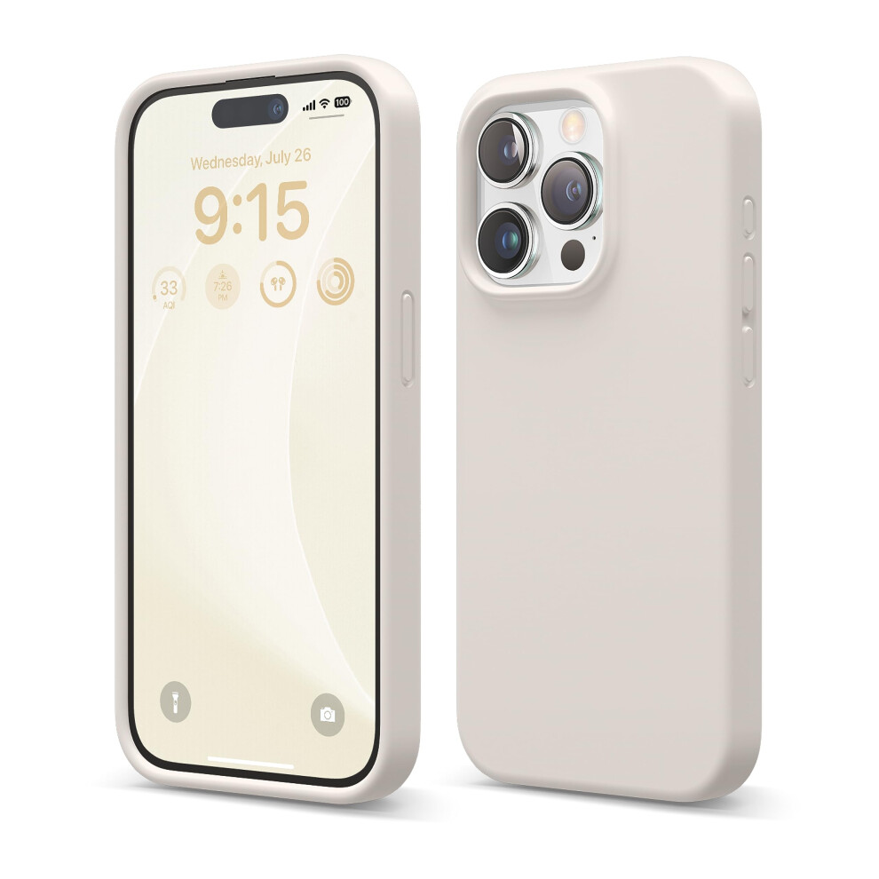 Elago Compatible With Iphone 15 Pro Case Liquid Silicone Case Full Body Protective Cover Shockproof Slim Phone Case Anti-Scratch Soft Microfiber 8809919814812