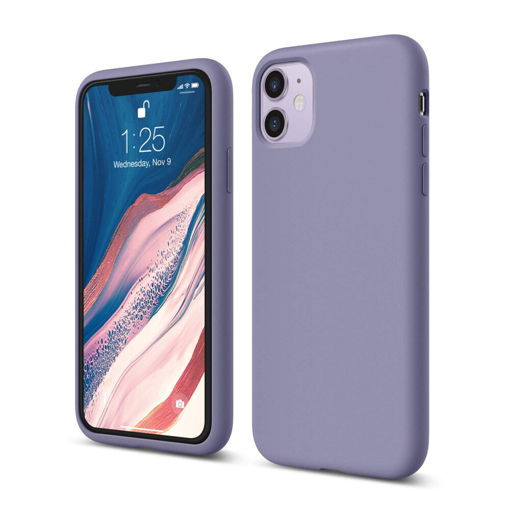 Elago Liquid Silicone Iphone 11 Case Slim Full Body Protection 61 Inch (Lavender Grey) Purple,Grey 8809667659062
