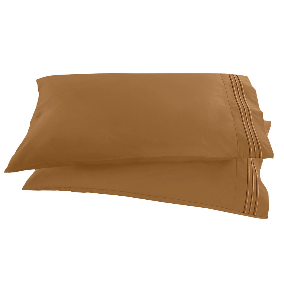 Federa Per Cuscino In 2 Pezzi, Elegante, Comfort, 1500 Fili, Ricamata, Di Qualit Egiziana, Lussuosa, Morbida Come La Seta, Resistente Alle Rughe-image