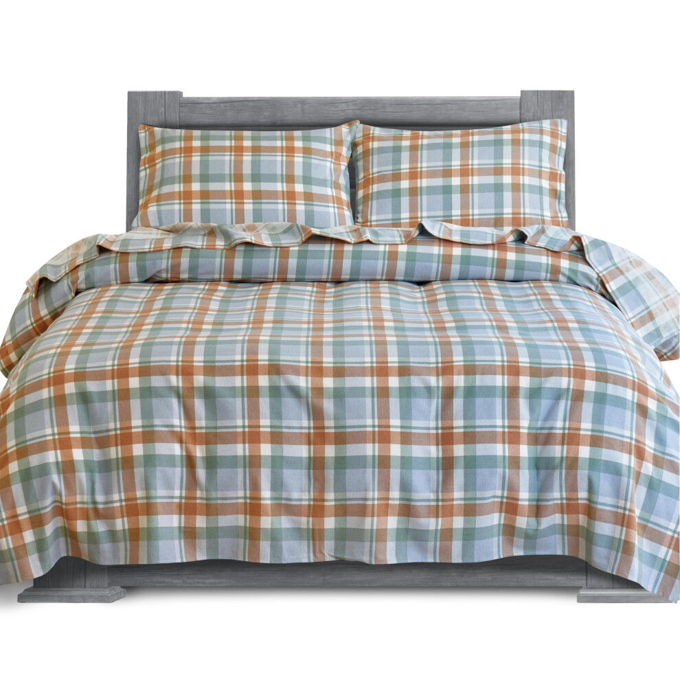 Ensemble de draps 4 pièces en flanelle de coton turc 100 % doux et confortable - Drap-housse à poche profonde de qualité supérieure, draps en fla