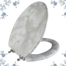 Elongated Marble Toilet Seat Natural Wood Toilet Seat with Zinc Alloy Hinges  Easy to Install also Easy to Clean  Anti-pinch Wooden Toilet Seat by Ang