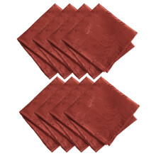 Elrene Home Fashions Elegant geweven bladeren jacquard damast stoffen servettenset 40 x 40 cm, 8 stuks Spice Red