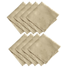 Elrene Home Fashions Conjunto de Guardanapos Jacquard com Folhas Woven, 17" x 17", Pacote com 8, Taupe