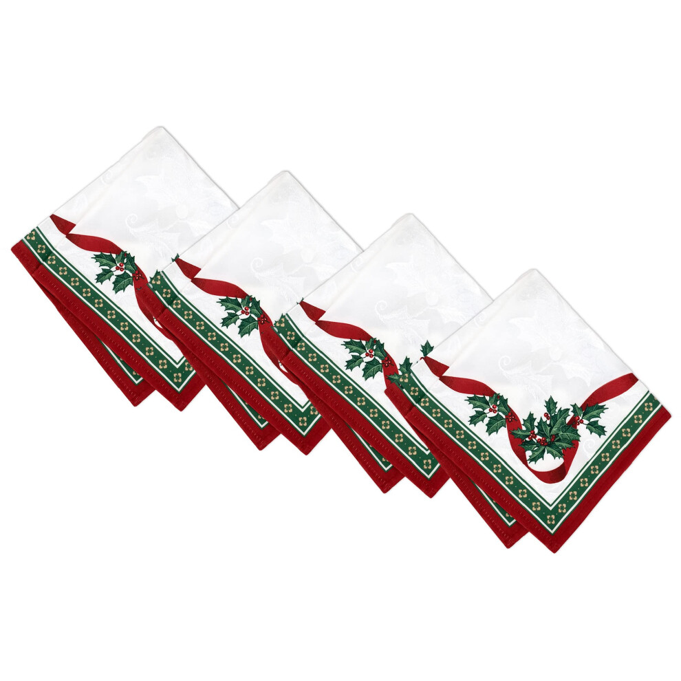 Elrene Home Fashions Villeroy & Boch Toy's Delight Christmas Napkins Holiday Dinner Napkins 17 Inches X 17 Inches Set Of 4