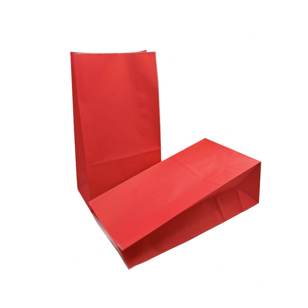 Emaan Confezione Da 24 Sacchetti Rossi Per Feste, 13 X 7,9 X 24 Cm, Piccoli Sacchetti Di Carta Per Matrimoni, Compleanni, Capodanno, San Valentino, Feste, Snack, Caramelle (Rosso)-image