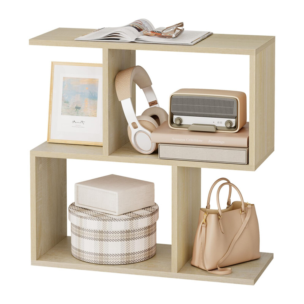 eSituro S Shape Living Room Table Modern Sofa Side Table  Coffee Table for Living Room  Balcony  Study  Bedroom with 1 Top Shelf and 4 Compartments  L-image-OPC-PGBWRQR-NEW