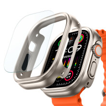 ESR voor Apple Watch Ultra 2/1 hoesje met screenprotector 49 mm (2024/2023/2022) Bescherming van militaire kwaliteit Aluminium behuizing met 2 stuks