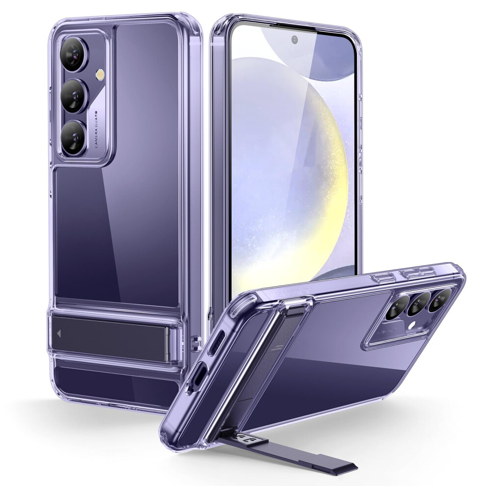 Esr Cover Per Samsung Galaxy S24, Custodia Sottile Antiurto Con Supporto A 3 Modalità, Protezione Anti-Caduta Di Livello Militare, Cavalletto Brevettato, Serie Boost, Trasparente Viola-image