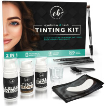 Kit de Sobrancelhas e Cílios | Castanho e Preto | Cor Instantânea | 10 Aplicações | Vegan 2 em 1
