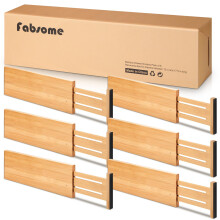 Organizatori de sertare a sertarelor de la fabrica 6 pachet 4.65 '' Reglabil ridicat de la 17-22 Divizori de sertare de bambus pentru mbracamint