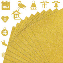 FEILIBAY 20 Blatt goldenes Glitzer-Kartonpapier im A4-Format, Glitzerpapier zum Basteln, Geburtstags- und Hochzeitsfeier-Dekorationen, Geschenkbox-Ve