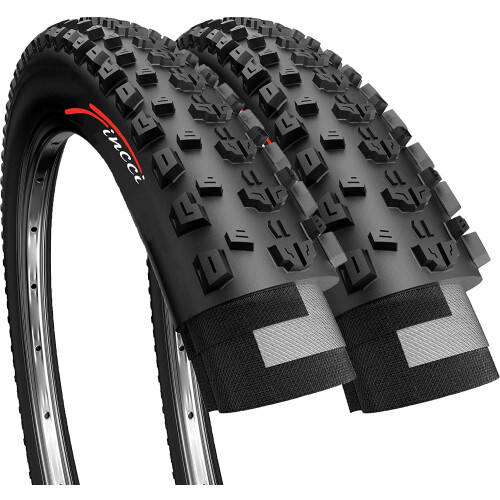 Fincci Paar 26 x 1,95 Inch 50-559 Opvouwbare Gladde Banden voor Hybride Hybride BergFietss (Pak van 2