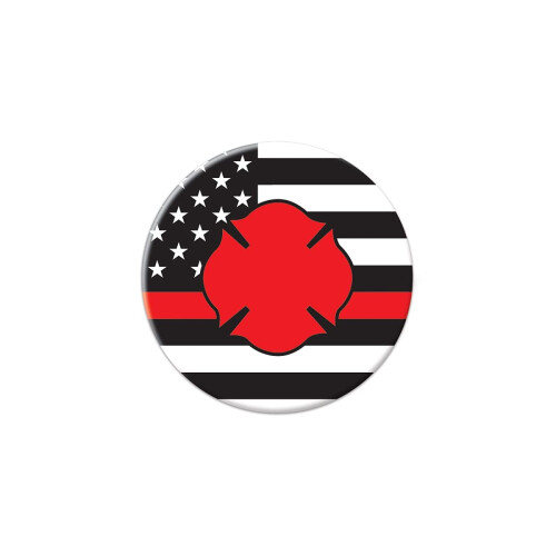 Firefighter Maltese Icon w/Flag Button