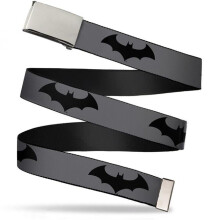 Batman 861225 Retro Bat Logo Web Belt, Gray