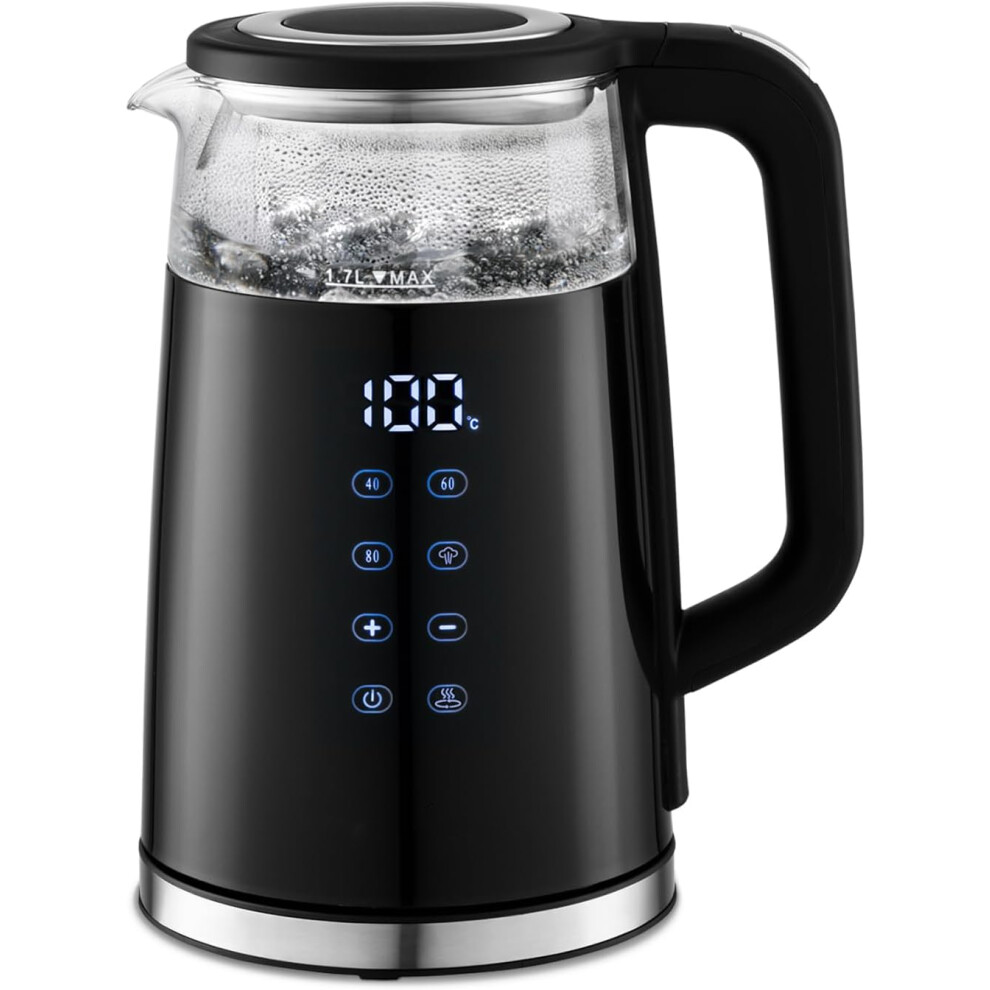 (Denise 1.7L) Electric Kettle with Temperature Control, Digital Display Double- Walled Insulated Kettle Cordless