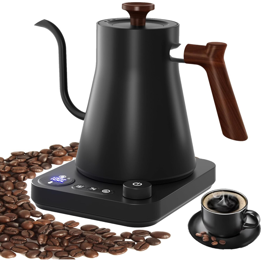 (Smart) Electric kettle with LCD display, real time temperature controlled water heater, coffee pouring, switchable /, 1200W fast heating kettle