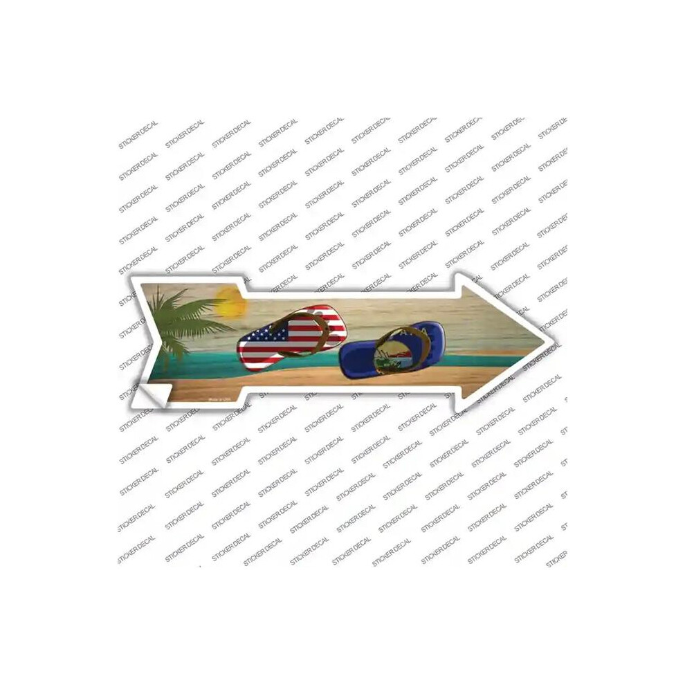 Smart Blonde A-721S-S Us & Montana Flag Flip Flop Novelty Arrow Sticker Decal - Small 792636338489