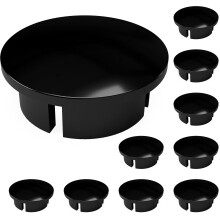 FORMUFIT F012IDC-BK-10 Wewnętrzna wypukła zaślepka końcowa z PCV, klasa meblowa 1/2"", rozmiar czarna (opakowanie 10 sztuk)
