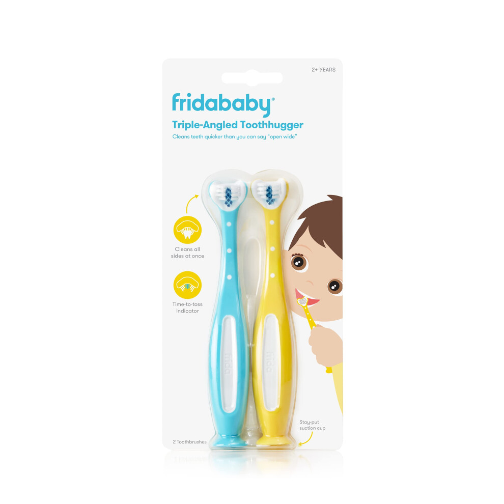 Frida Baby Triple-Angle Toothhugger Training Toothbrush For Toddler Oral Care Two Pack Fridababy