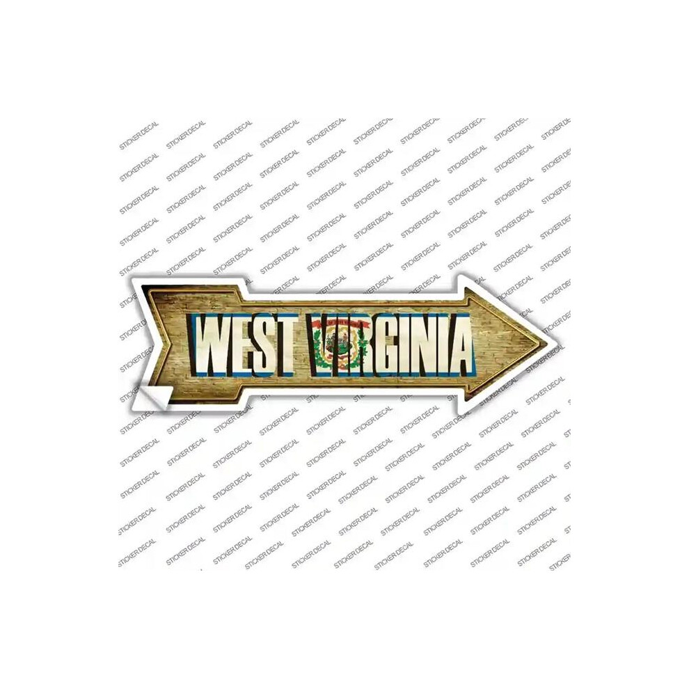 Smart Blonde A-241S-L West Virginia Novelty Arrow Sticker Decal - Large 792636342097