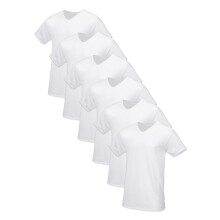 Fruit of the Loom Labelvrije katoenen ondershirts voor heren, maat L, V-hals, 6 stuks, wit, extra groot