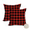 Fukeen 2 Pacote Capa de Almofada Impermeável para Natal 18x18 Polegadas Xadrez Vermelho e Preto 1