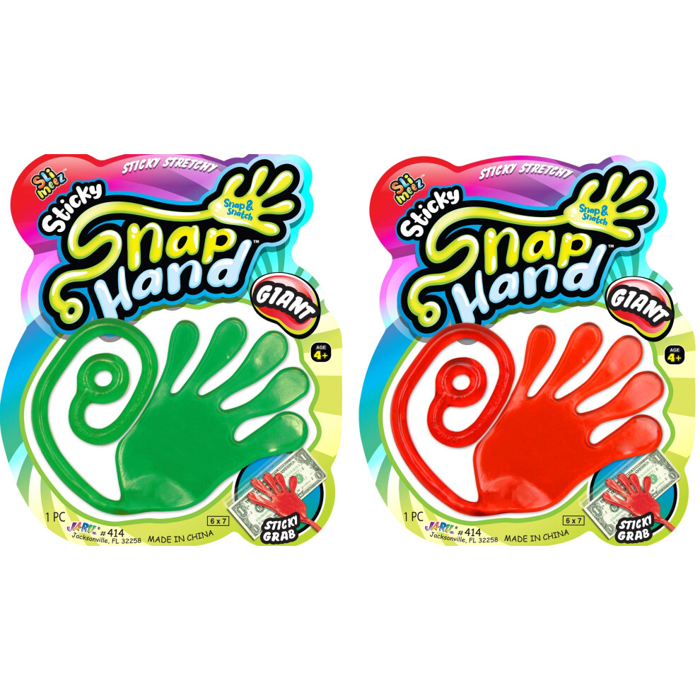 Mains collantes g   antes Fun A Ton (lot de 2 assortis). Grandes mains collantes extensibles pour enfants. Cadeaux de f   te, prix de classe, cadeaux