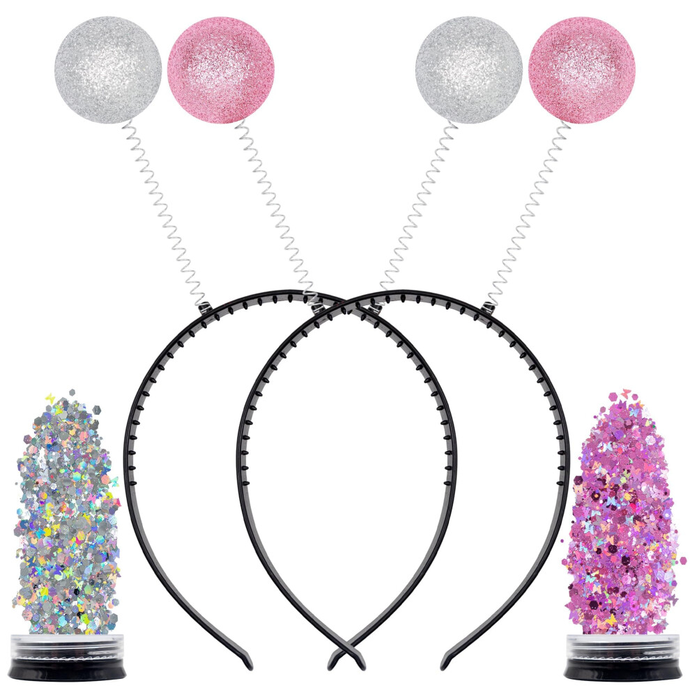 Bandeaux Extraterrestres Roses Et Argent S Paillettes - Bandeaux D'antenne Extraterrestre Martien - Accessoires De Costume Extraterrestre Scint-image