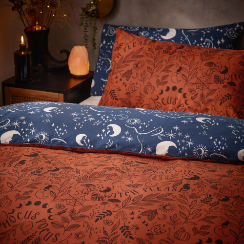 furn. Witchy Vibes Super King Duvet Set Rust Orange 2