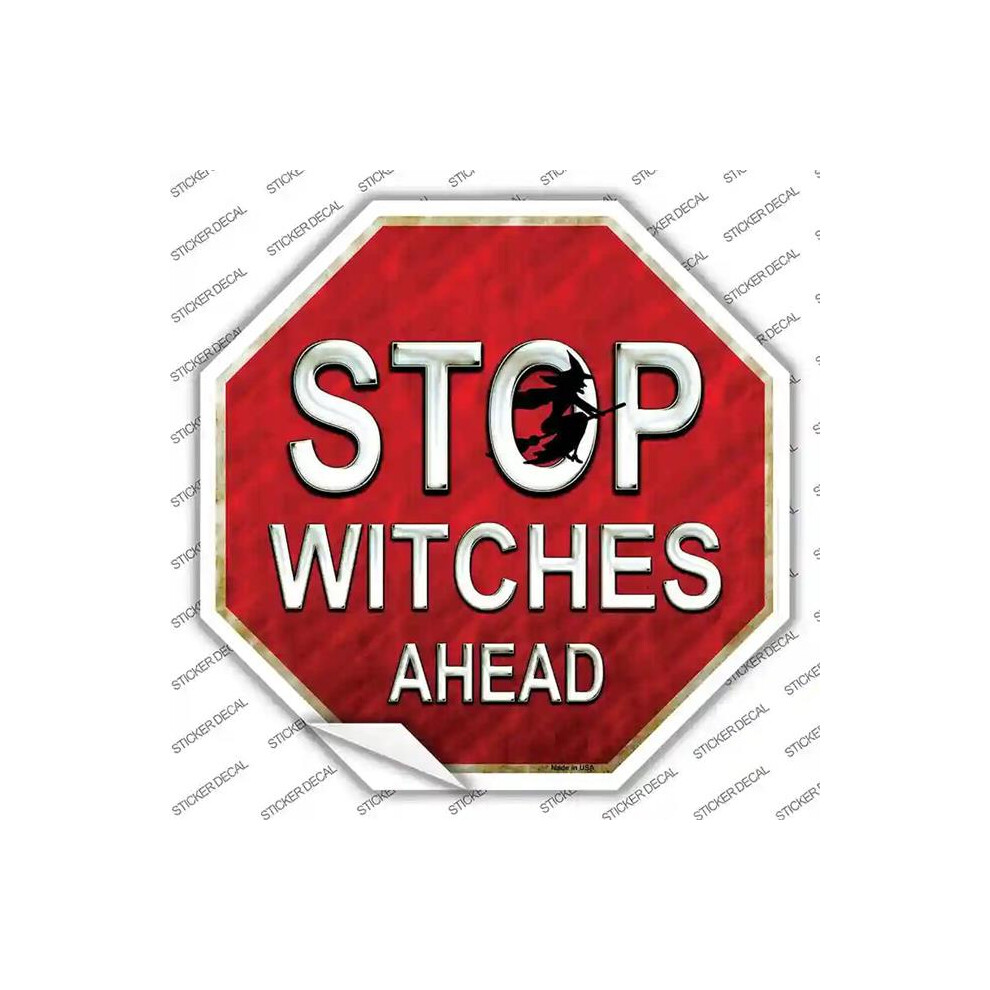 Smart Blonde Bs-397S-L Stop Witches Ahead Novelty Octagon Sticker Decal - Large 792636345166