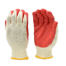G&F Produkter 3106-10 String Strik Palm Latex Dyppet nitrilbelagte arbejdshandsker til generelle form?l 10-parers pakke r?d stor