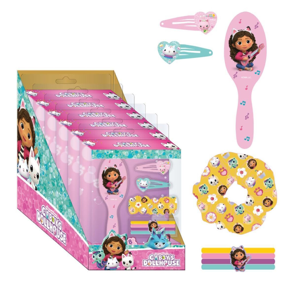 Little Little Little Gabby's Dollhouse Beauty Set - Includes Brush 2 Hairpins 4 Scrunchies And Fabric Scrunchie - Multicoloured - Inspired By Gabby's Dollhouse - Ori Size 1
