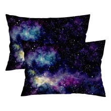 Capa de Almofada Galaxy Queen Tamanho Conjunto de 2 Espaço Nebulosa Céu Estrelado