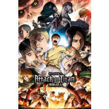 GB eye LTD Attack On Titan Season 2 Collage Key Art Maxi Poster Wood Various 65 x 3.5 x 3.5 cm