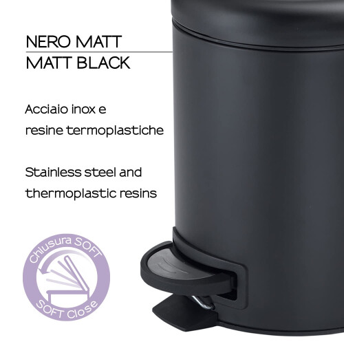 GEDY Potty Bin 3 Litros Doll Black 2