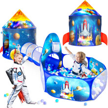GeerWest 3-teiliges Bllebad fr Kleinkinder mit Kindern, Spielzelt und Kindertunnel fr Jungen und Mdchen, Baby-Pop-up-Spielhaus, Spielzeug fr Spi