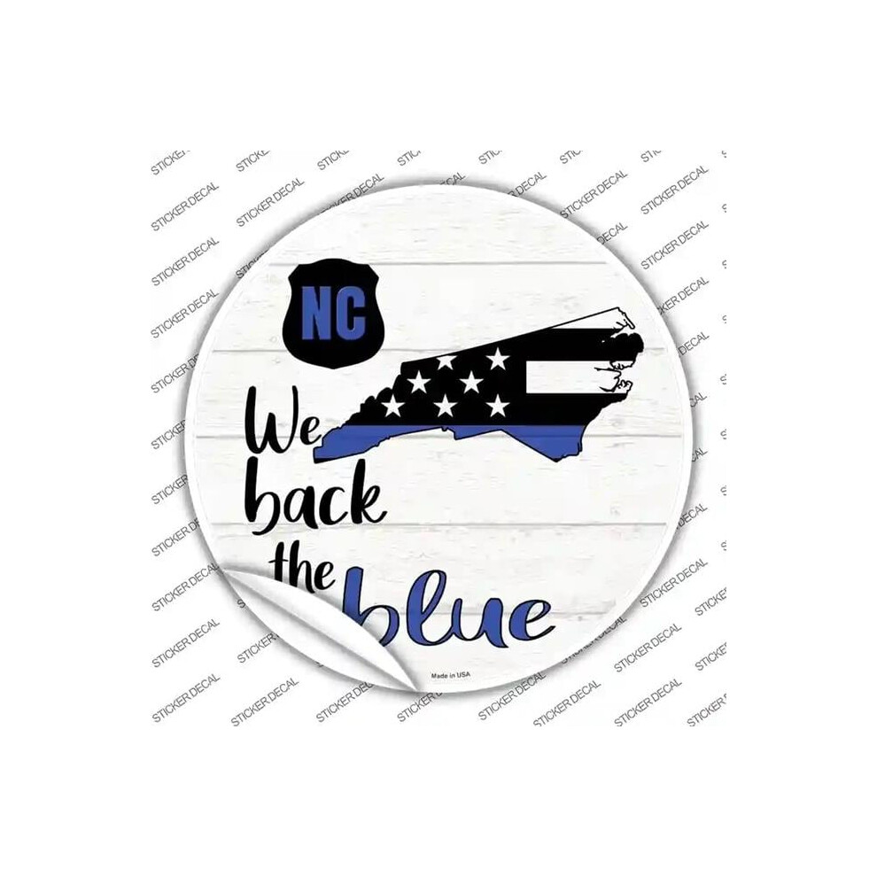 Smart Blonde C-1262S-Xl North Carolina Back The Novelty Circle Sticker Decal - Extra Large Blue 792636348419