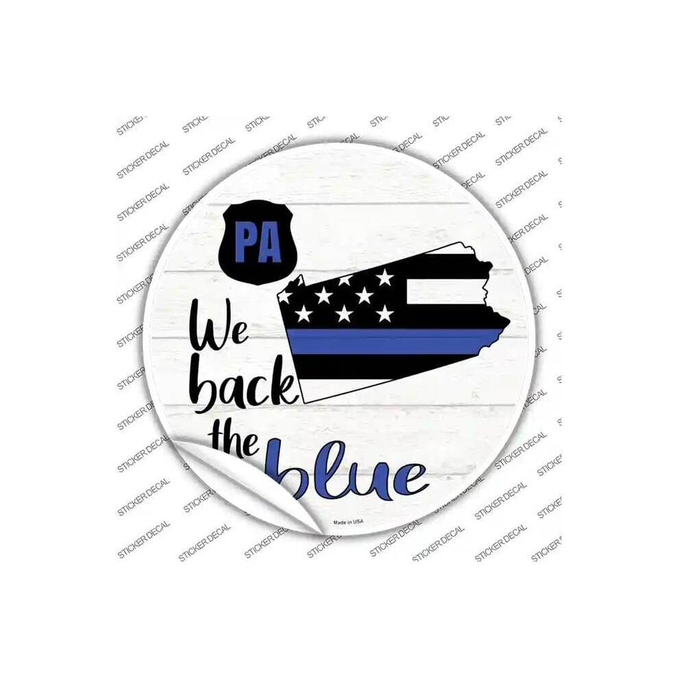Smart Blonde C-1267S-S Pennsylvania Back The Novelty Circle Sticker Decal - Small Blue 792636348440